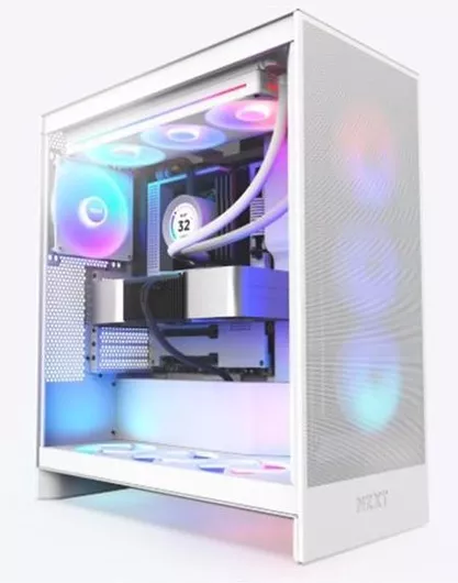 Κουτί Υπολογιστή NZXT H7 Flow RGB Gaming Midi Tower με Πλαϊνό Παράθυρο Λευκό