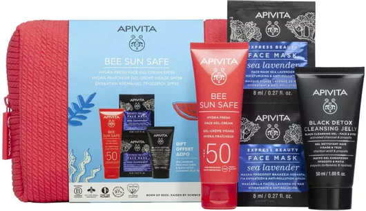 Σετ Αντηλιακών Apivita Bee Sun Safe Hydra Fresh με Αντηλιακή Κρέμα Προσώπου SPF50 50ml Κρέμα Προσώπου 50ml & Μάσκα Προσώπου 2x8ml