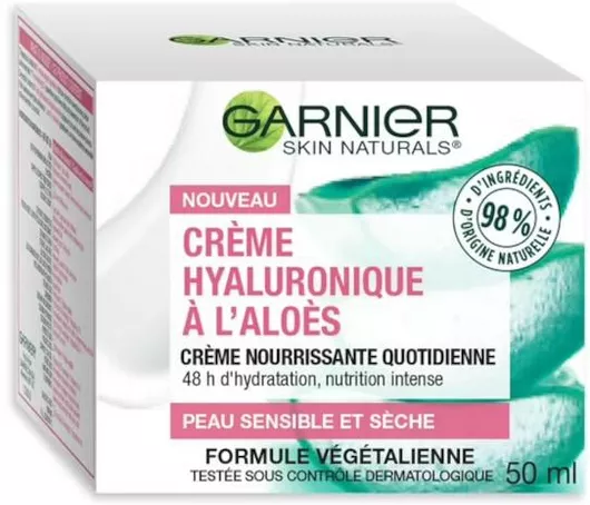 Κρέμα Προσώπου Garnier Hyaluronic Acid με Υαλουρονικό Οξύ & Aloe Vera για Ανάπλαση & Ενυδάτωση 50ml