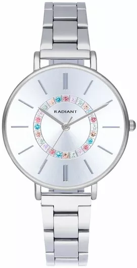 Ανδρικό Ρολόι Radiant με Μεταλλικό Μπρασελέ Ασημί