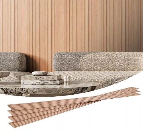 Ακουστικά Πάνελ Vevor Επένδυσης Τοίχου Ξύλινα 96x6cm Σετ 8τμχ WPC Ξύλο Φράξου