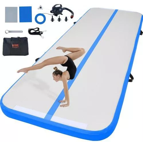Στρώμα Ενόργανης Γυμναστικής Vevor 300x101x10cm με Αντλία Μπλε