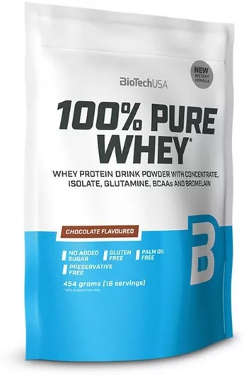 Biotech USA 100% Pure Whey Πρωτεΐνη Ορού Γάλακτος Χωρίς Γλουτένη με Γεύση Rasberry Cheesecake 454gr