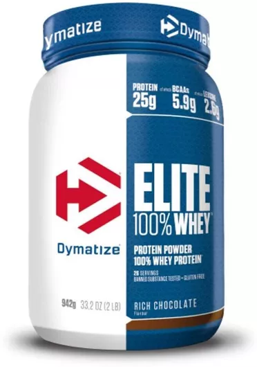 Dymatize Elite 100% Whey Πρωτεΐνη Ορού Γάλακτος Χωρίς Γλουτένη με Γεύση Rich Chocolate 942gr