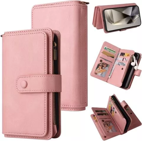 Θήκη Κινητού Wallet για Samsung Galaxy S25 Ultra Δερματίνη με Σταντ Ροζ