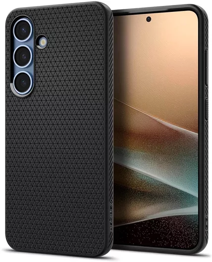 Spigen Liquid Air Back Cover Σιλικόνης Σετ με Τζαμάκι Μαύρο Galaxy S25+