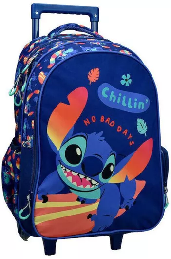 Σχολική Τσάντα Δημοτικού Τρόλεϊ Gim Stitch Μπλε