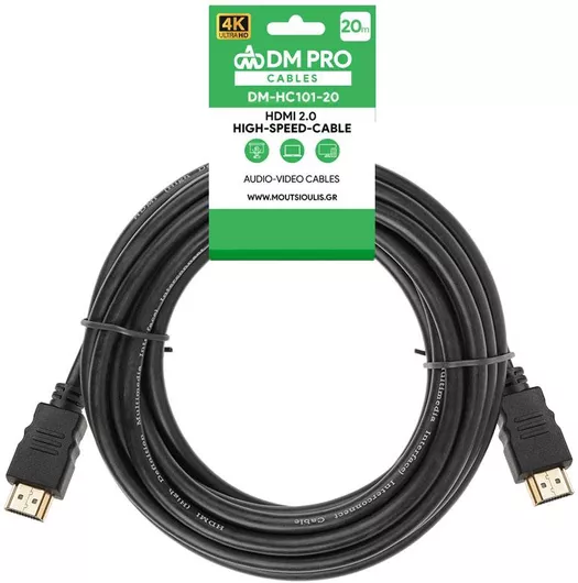 Καλώδιο DM Pro HDMI 2.0 Cable HDMI male σε HDMI male 20m Μαύρο