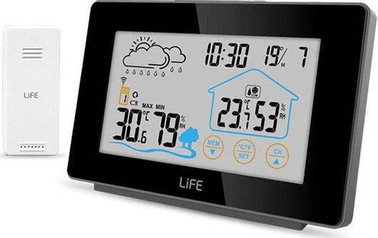 Μετεωρολογικός Σταθμός Life Mediterranean Touch 221-0225 Ασύρματος Ψηφιακός Επιτραπέζιος / Επίτοιχος Μαύρο