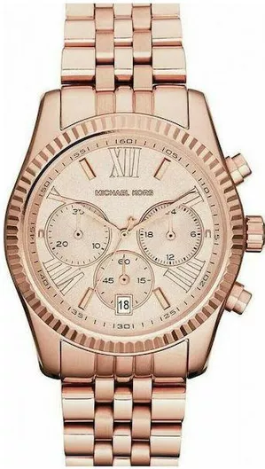 Γυναικείο Ρολόι Michael Kors Lexington Χρονογράφος με Μεταλλικό Μπρασελέ Χρυσό