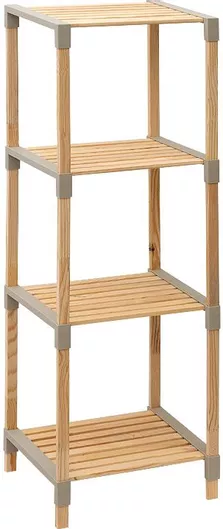 Ραφιέρα Δαπέδου Ξύλο / Πλαστικό 41x33x113cm Μπεζ