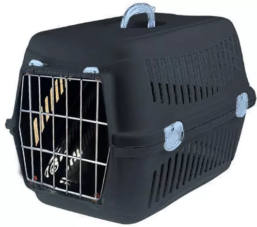 Κλουβί Μεταφοράς Σκύλου Felix 48x32.5x32.5cm Μαύρο/Γκρι