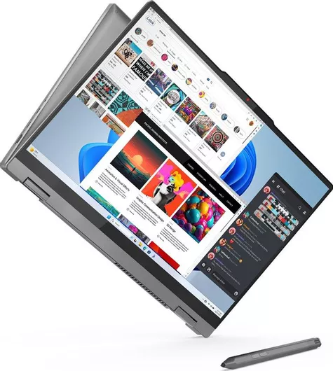Laptop Lenovo 2 in 1 Convertible LN IP5 16AHP9 16" Touchscreen Ryzen 7-8845HS / 16GB / 1TB SSD / W11 Home Γκρι GR Keyboard