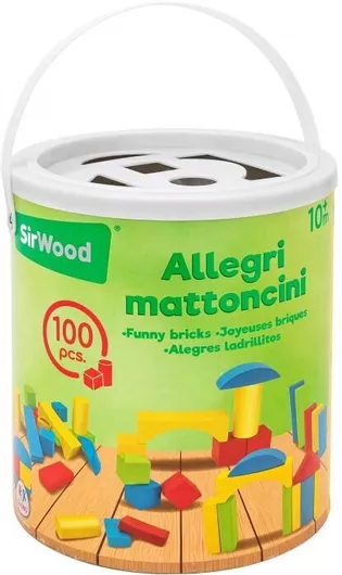 Τουβλάκια Globo Ξύλινα 100τμχ για 10+ Μηνών