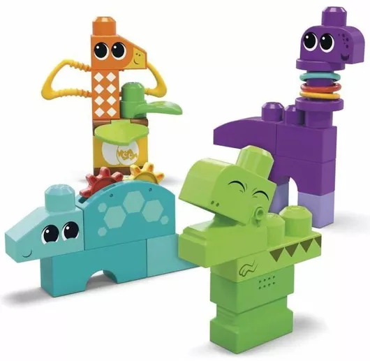 Τουβλάκια Mega Bloks Squeak 'N Chomp Δεινόσαυροι 24τμχ για 12+ Μηνών