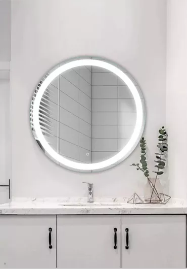 Καθρέπτης Μπάνιου Forall Led Luxury Στρογγυλός Αντιθαμβωτικός με Διακόπτη Αφής αδιάβροχος IP54 90cm