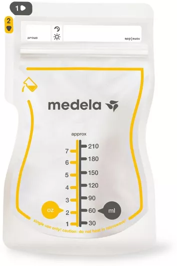 Σακουλάκια Αποθήκευσης Μητρικού Γάλακτος Medela Easy Pour 210ml Σετ 25τμχ 