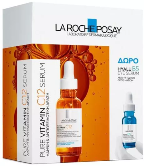 Σετ Περιποίησης La Roche Posay Pure Vitamin C12 για Αντιγήρανση & Αποτοξίνωση με Serum Προσώπου 30ml & Hyalu B5 Serum Ματιών 5ml 2τμχ