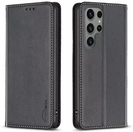 Θήκη Κινητού Book Cover για Samsung Galaxy S25 Ultra Δερματίνη με Σταντ Μαύρο