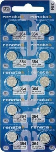 Μπαταρίες Ρολογιών Renata 364 Silver Oxide SR621SW 1.55V 10τμχ