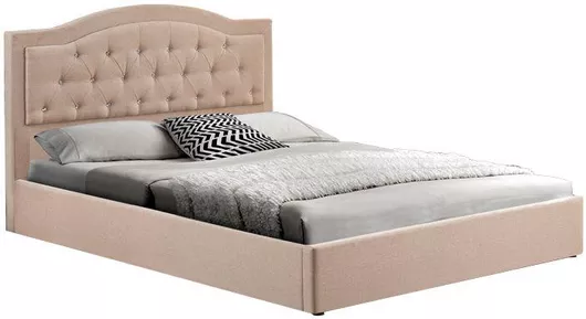 Κρεβάτι Pakoworld Majore Υφασμάτινο Διπλό με Αποθηκευτικό Χώρο για Στρώμα 200x160cm Μπεζ