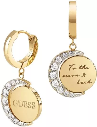 Γυναικεία Σκουλαρίκια Κρίκοι Guess από Ανοξείδωτο Ατσάλι με Πέτρες 