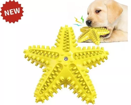 Παιχνίδι Σκύλου Pet Interest Squeaker Starfish Dog Tootbrush Μασητικό Κίτρινο