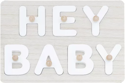 Κάδρο Ευχών με Παζλ "Hey Baby" 21.6x30x1.5cm