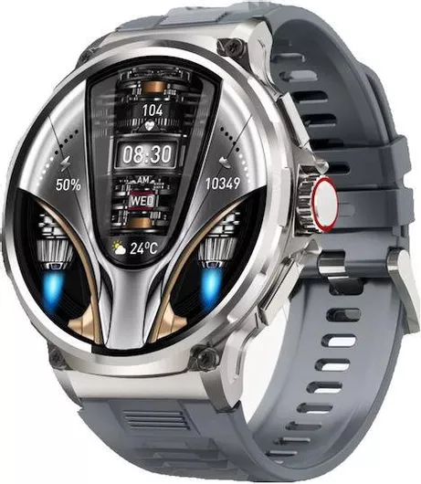 Colmi V69 Aluminium Smartwatch με Παλμογράφο Ασημί