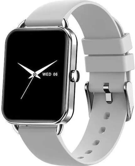 Colmi P20 Aluminium Smartwatch με Παλμογράφο Ασημί