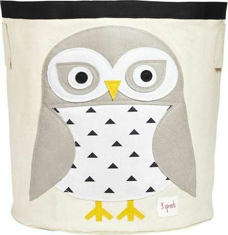 Παιδικό Καλάθι Αποθήκευσης 3 Sprouts Υφασμάτινο Owl 43x43x45cm Γκρι