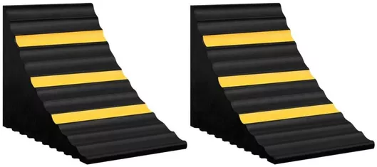 Σφήνες Τροχών vidaXL 29x16x19cm Σετ 2τμχ Καουτσούκ