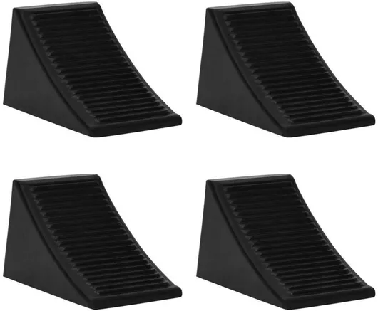 Σφήνες Τροχών vidaXL 16x9x9cm Σετ 4τμχ Καουτσούκ