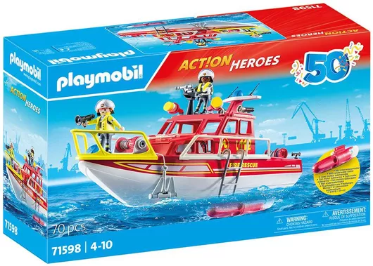 Playmobil Action Heroes Πυροσβεστικό Σκάφος Διάσωσης για 4+ Ετών #71598