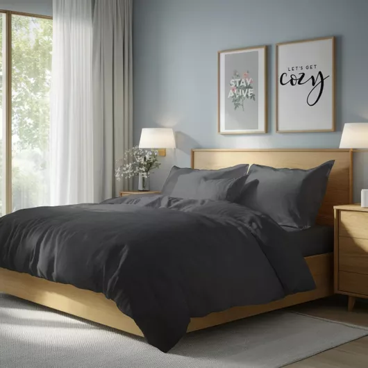 Σετ Σεντόνια Family Enterprise Υπέρδιπλο Βαμβακερό Γκρι 4τμχ 