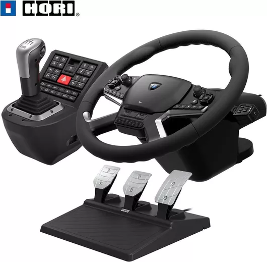 Τιμονιέρα Hori Force Feedback Truck Control System HPC-044E με Μοχλό Ταχυτήτων & Πετάλια για PC Μαύρο