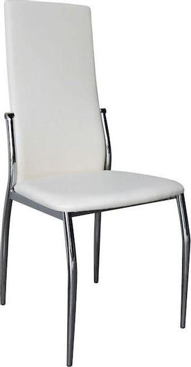 Καρέκλες Τραπεζαρίας Woodwell Fresh Δερματίνη 4τμχ 45x54x98cm Εκρού