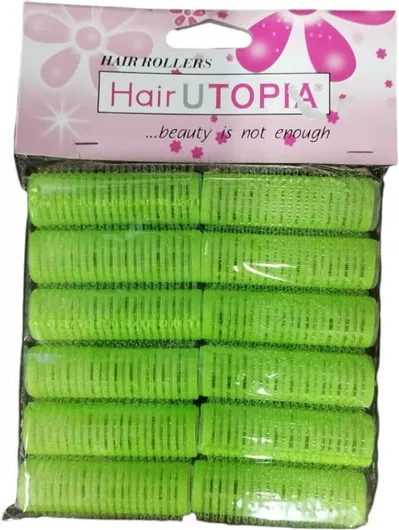Ρόλεϊ Μαλλιών Hair Utopia Αυτοκόλλητα 12mm Σετ 12τμχ Πράσινο