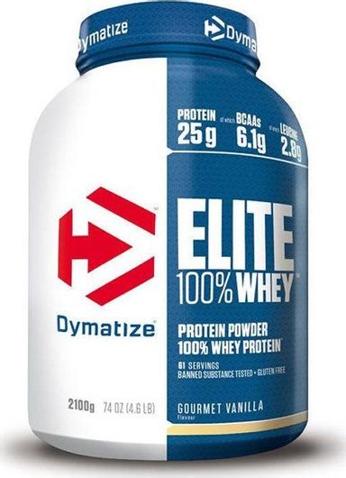 Dymatize Elite 100% Whey Πρωτεΐνη Ορού Γάλακτος Χωρίς Γλουτένη με Γεύση Gourmet Vanilla 2.1kg