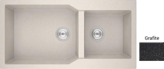 Νεροχύτης Κουζίνας Sanitec Ultra Granite Ένθετος από Συνθετικό Γρανίτη 98x50cm Grafite