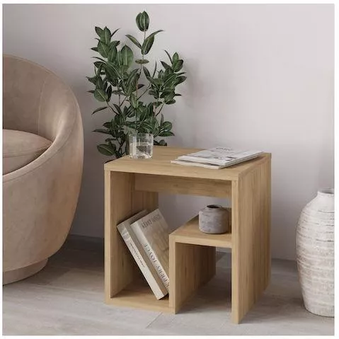 Βοηθητικό Τραπεζάκι Σαλονιού Megapap 40x35x40cm Μπεζ