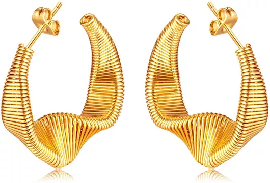 Γυναικεία Σκουλαρίκια Silverline από Aνοξείδωτο Aτσάλι Επιχρυσωμένο