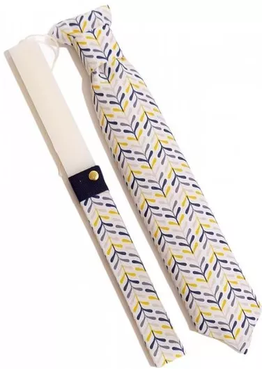 Πασχαλινή Λαμπάδα Decorativo Handmade Σετ με Γραβάτα 2τμχ Πολύχρωμο