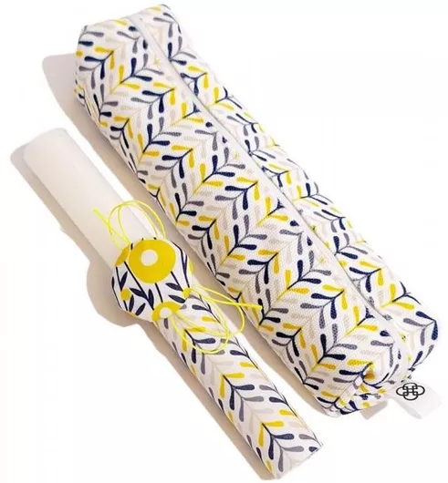 Πασχαλινή Λαμπάδα Decorativo Handmade Σετ με Κασετίνα Βαρελάκι 2τμχ Λευκό / Κίτρινο