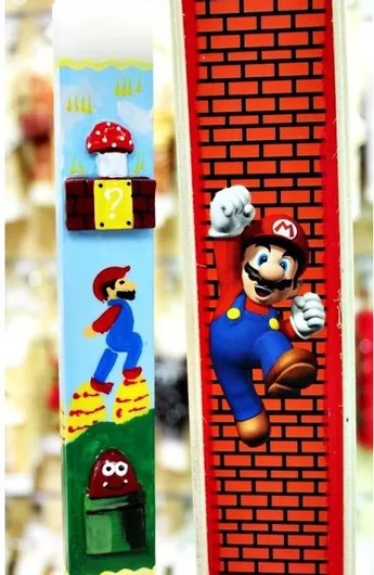 Πασχαλινή Λαμπάδα Gerakis με Σχέδιο Super Mario Πολύχρωμο