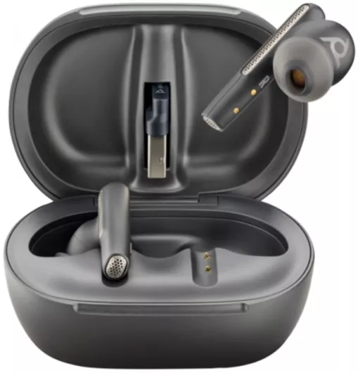 Bluetooth Handsfree HP Poly Voyager Free 60+ UC M In-ear με Θήκη Φόρτισης Μαύρο