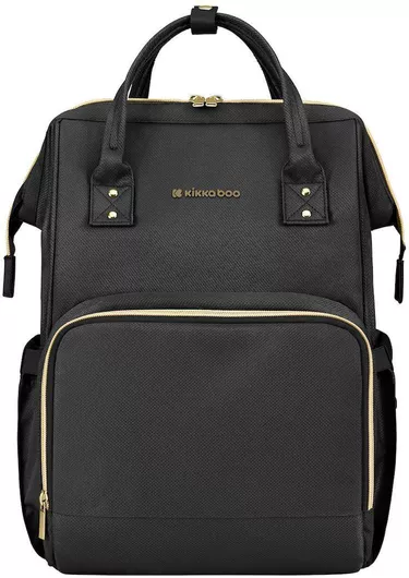 Τσάντα - Αλλαξιέρα Kikka Boo Siena Πλάτης με Στρωματάκι Μαύρο Black/Gold