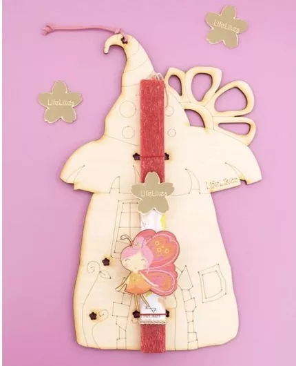 Πασχαλινή Λαμπάδα Life Likes με Στολίδι Τοσοδούλα 2τμχ Κόκκινο