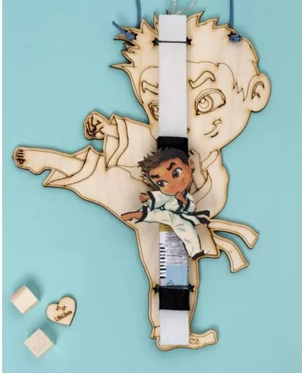 Πασχαλινή Λαμπάδα Life Likes με Στολίδι Καράτε Kid Λευκό