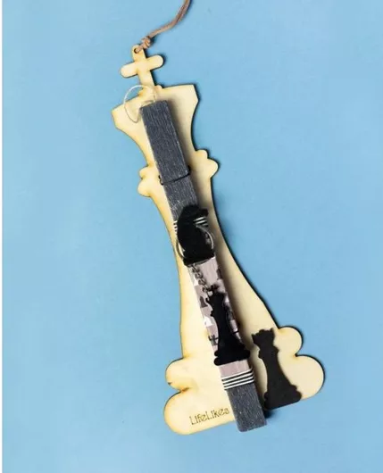 Πασχαλινή Λαμπάδα Life Likes με Στολίδι Σκάκι Βασιλιάς Μαύρο